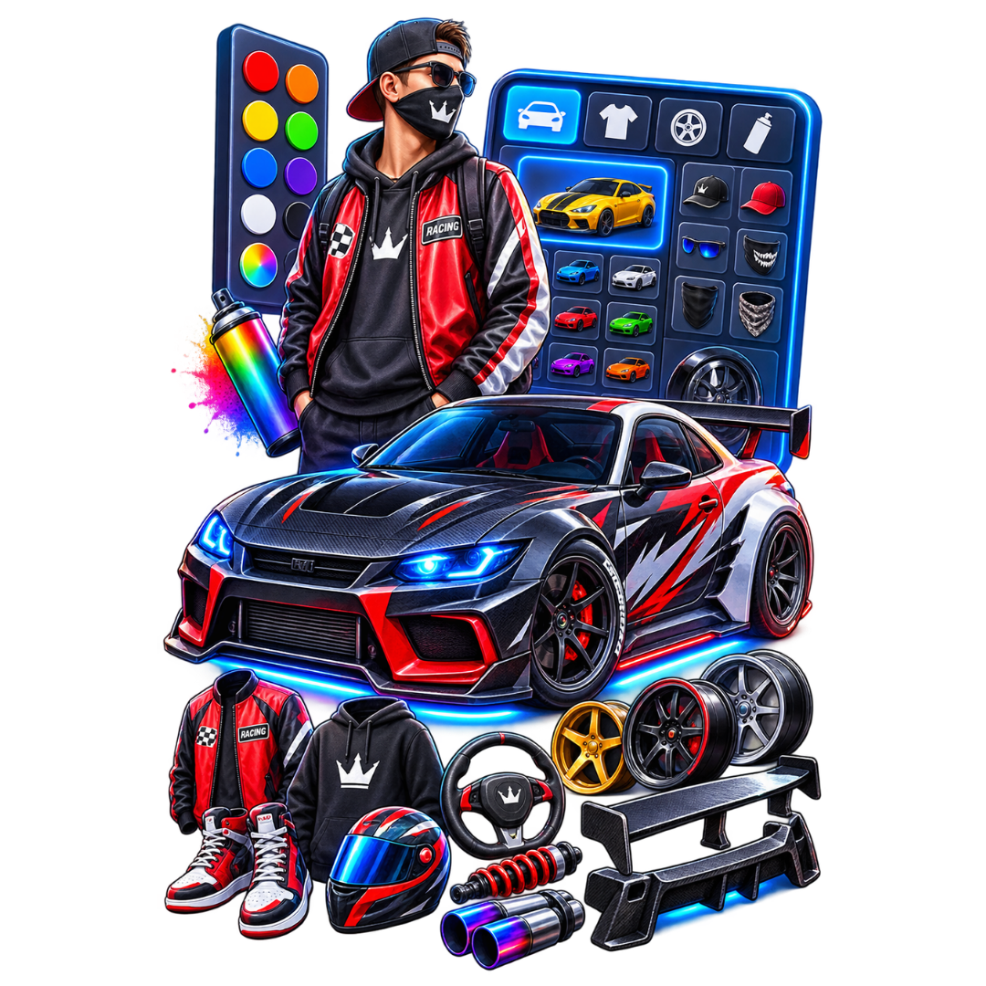 Customize your Car Parking Multiplayer character, car paint, wheels and accessories