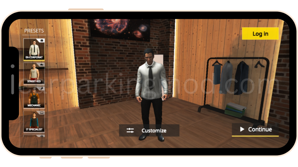 Main garage menu in Car Parking Multiplayer showing a black hatchback and daily tasks