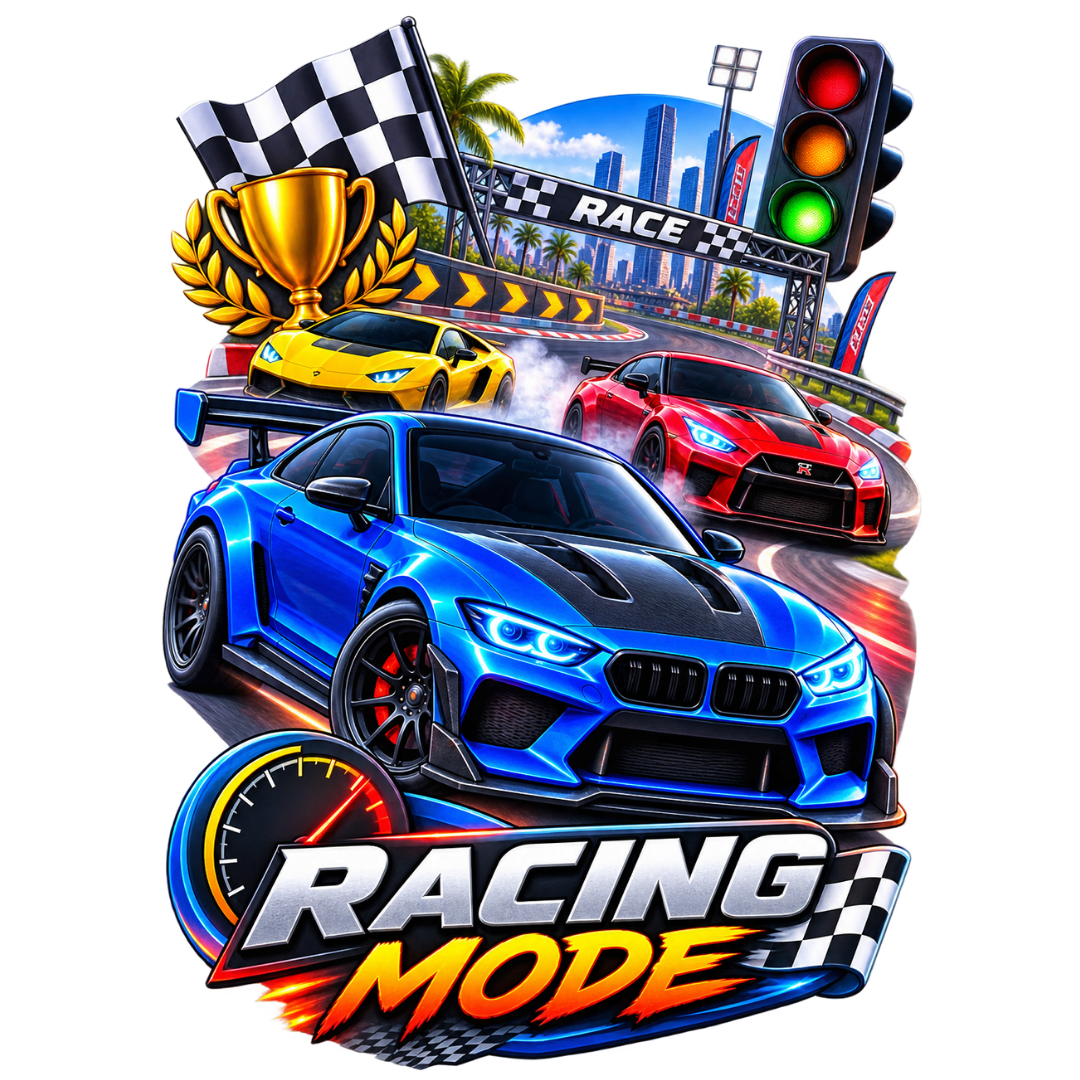 Car Parking Multiplayer racing mode with sports cars on a race track