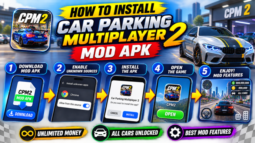 Step-by-step guide to install Car Parking Multiplayer 2 Mod APK on Android